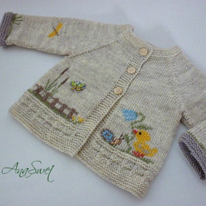 PDF Knitting Pattern Baby Cardigan With Chicken.new.p004 - Etsy