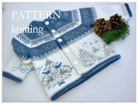 PDF Pattern baby cardigan.Winter cardigan NEW version P045  Sizes: 12-18 months / 2-3 years