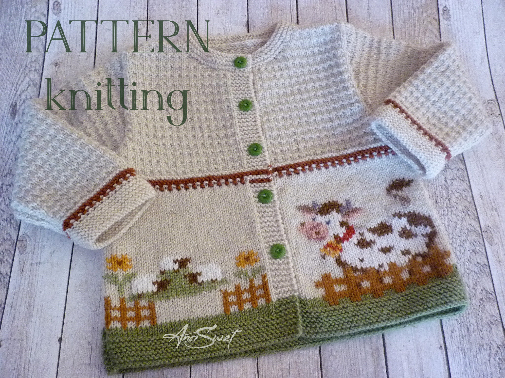 PDF編み図 ハッピーファーム P119 サイズ：2歳/4歳 - Etsy 日本