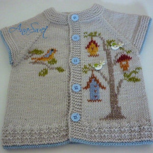 PDF Knitting Pattern Baby Cardigan Bird Houses P041 - Etsy