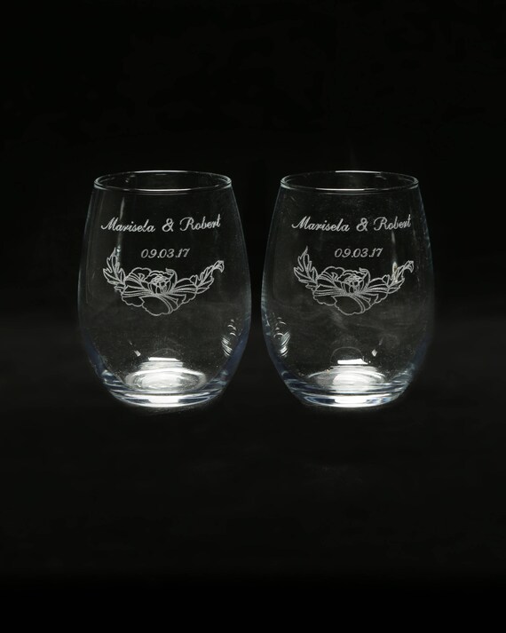 Stemless Rose Wine Glasses
