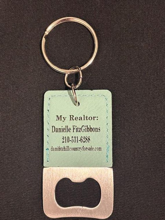 Leatherette Bottle Opener Keychain