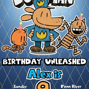 Invitación de cumpleaños para hombre perro