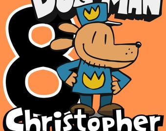 Descarga digital: Imagen de camiseta personalizada de cumpleaños de Dog Man (PNG)