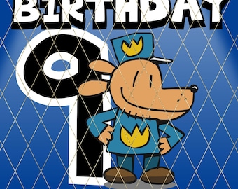 Descarga digital: Imagen personalizada de cumpleaños de Dog Man (PNG y JPG, JPEG)