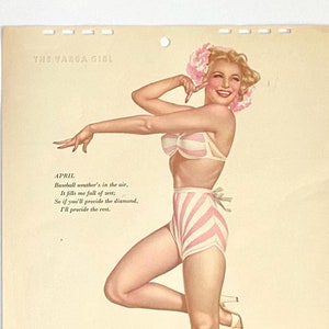 Vintage Vargas Calendar Girl - May 1944 - Pin-up Girl - Girl