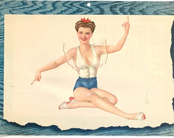 Vintage Vargas Calendar Girl - Vargas April 1948 - Alberto Vargas