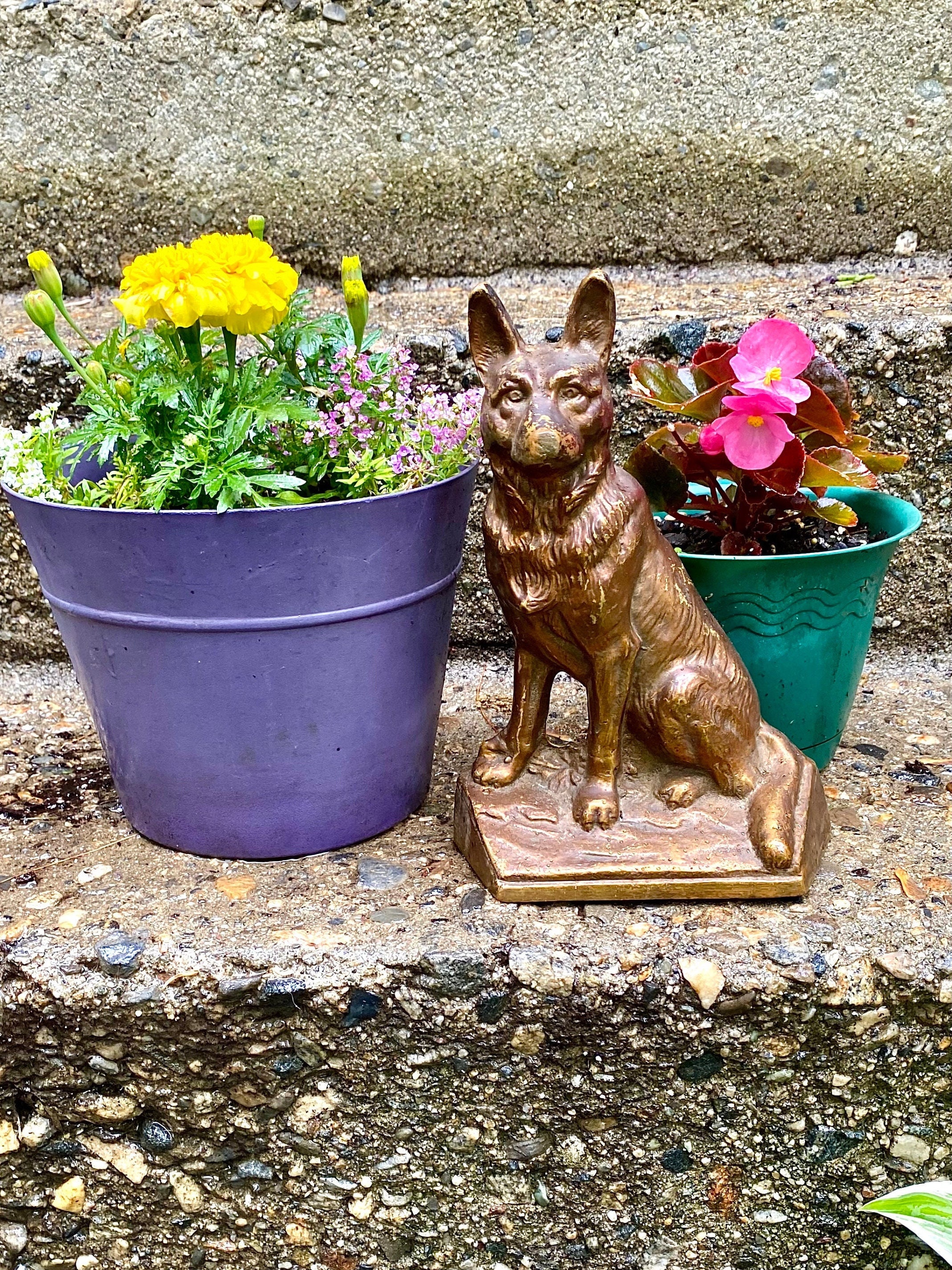 Antique Hubley German Shepherd Doorstop - Heavy Figural Dog