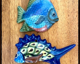Handmade Ceramic Fish Wall Hangings: Signed Guatemalan Pottery Art
