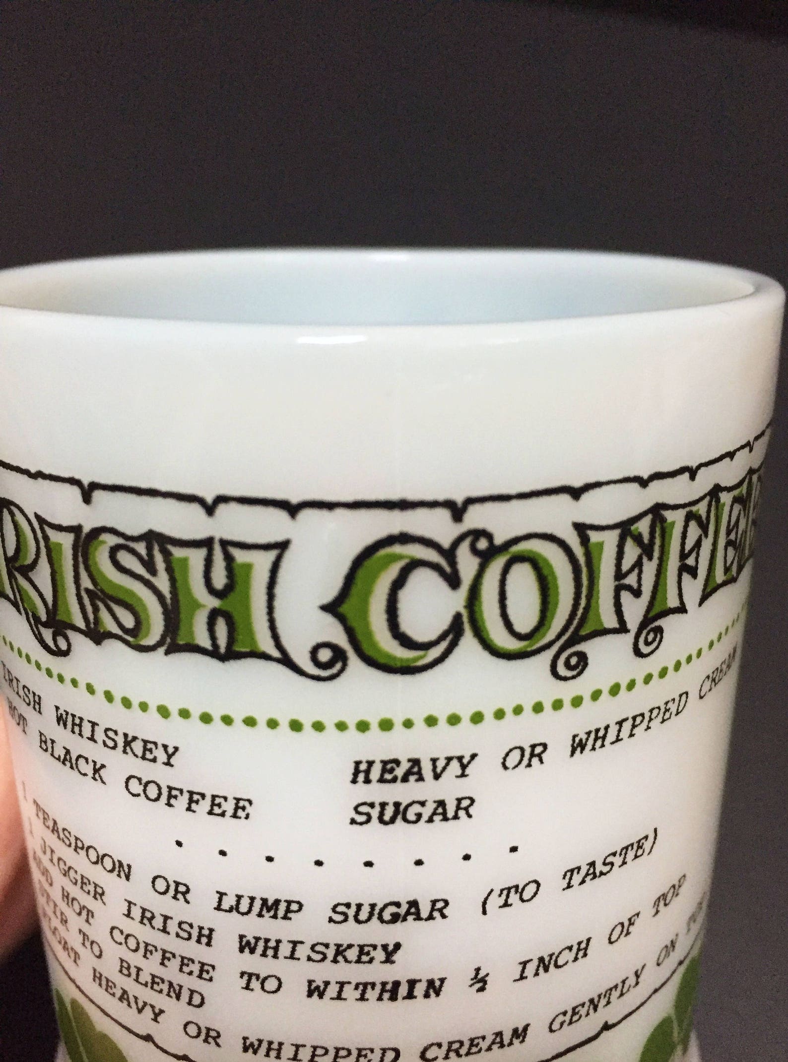 Vintage Irish Coffee Mugs Milk Glass Coffee Mugs Irish Etsy