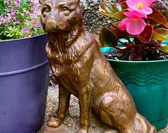 Antique Hubley German Shepherd Doorstop - Heavy Figural Dog