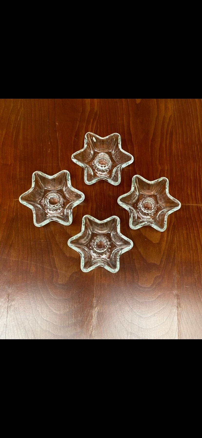 Vintage Glass Star Candle Holders Set of 4 Clear Glass Etsy