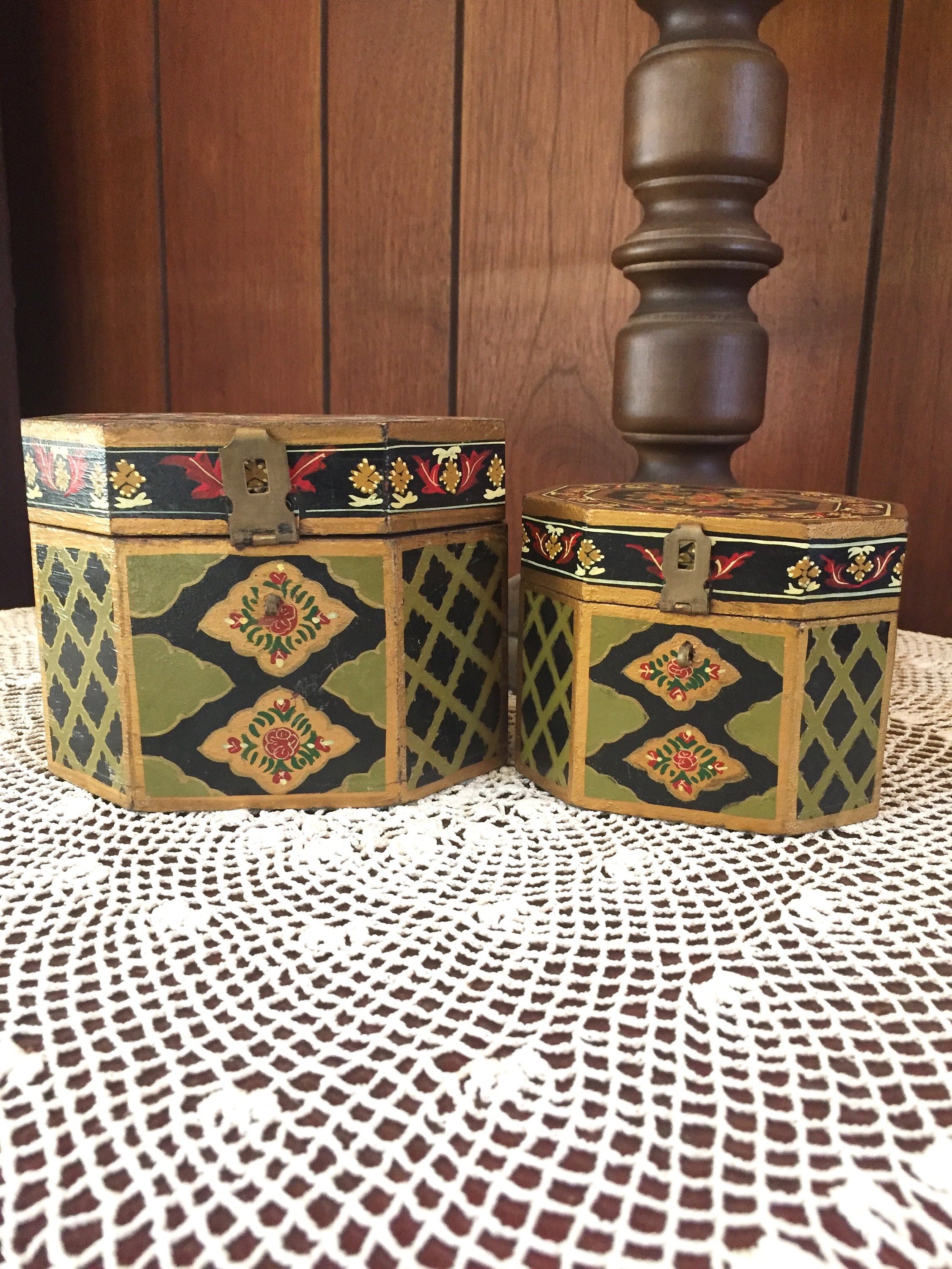 Vintage Nesting Wood Boxes Handmade Decorative Nesting Boxes  Etsy