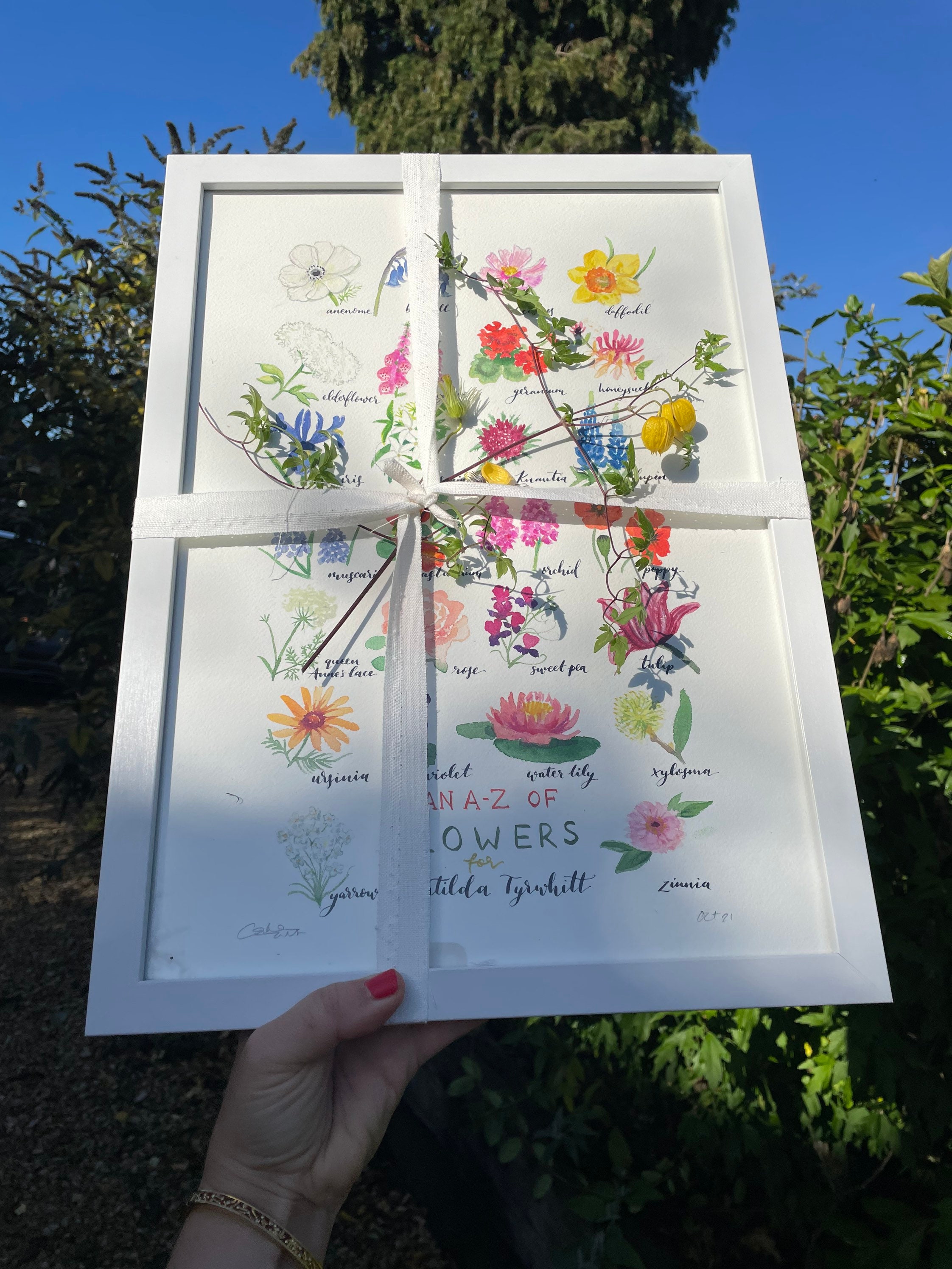 A4 Flower Alphabet A Z of Flowers Watercolour Print by Etsy