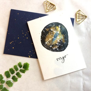 Virgo Constellation Greeting Card, Birthday Card, New Baby Card, Blank Card Catriona Tyrwhitt, B is for Bird Illustrations image 1