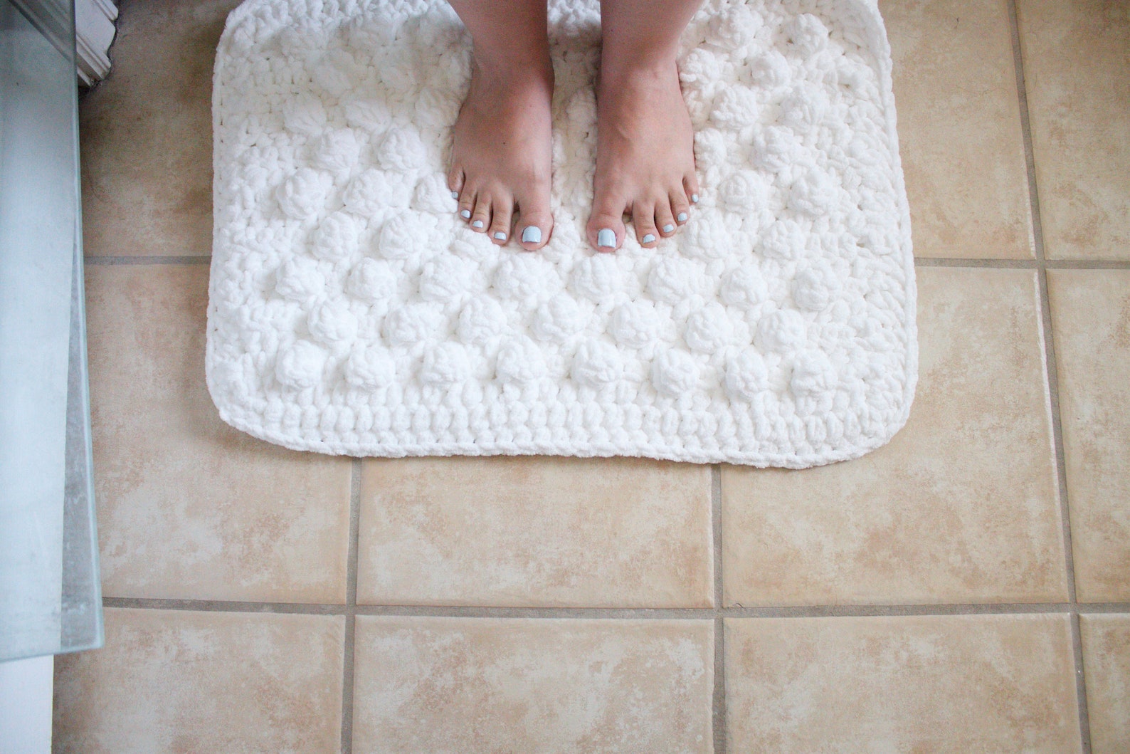 Bath Mat Crochet Pattern / Bobble Bath Mat Crochet Pattern / Etsy