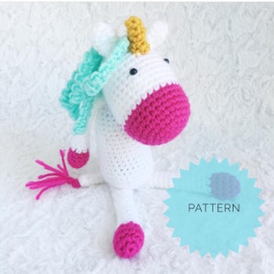 Crochet Unicorn Pattern, Mini Unicorn Crochet Pattern, crochet Unicorn Toy Pattern, Small Unicorn Crochet Patter, DIGITAL DOWNLOAD image 1