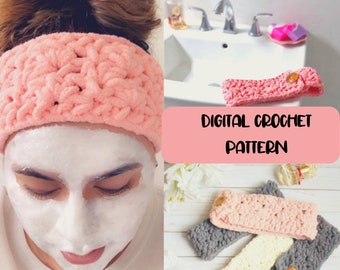Spa Headband, Crochet Headband Pattern, Makeup Headband Crochet Patter, Spa Crochet Patterns, Easy Headband Crochet Pattern