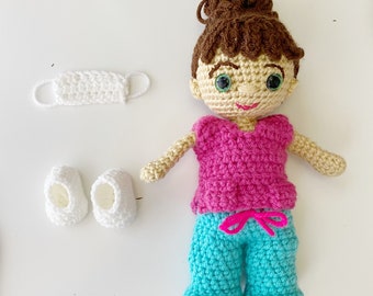 Nurse Doll Crochet Pattern / Amigurumi Doll Pattern / Crochet Health Care Worker