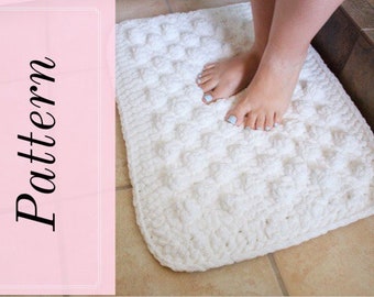 Bath Mat Crochet Pattern / Bobble Bath Mat Crochet Pattern / Crochet Rug Pattern / Crochet Floor Mat / Crochet Bath Rug Pattern