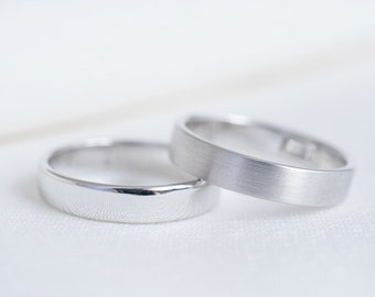 Classic and simple wedding ring in 14K/18K solid gold and Platinum, 4mm width, flat type