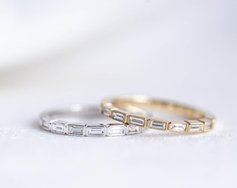 Baguette Diamond Bezel Wedding Band