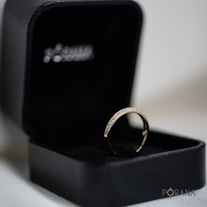 Petite Knife-Edge Side Pave Diamond Ring image 12