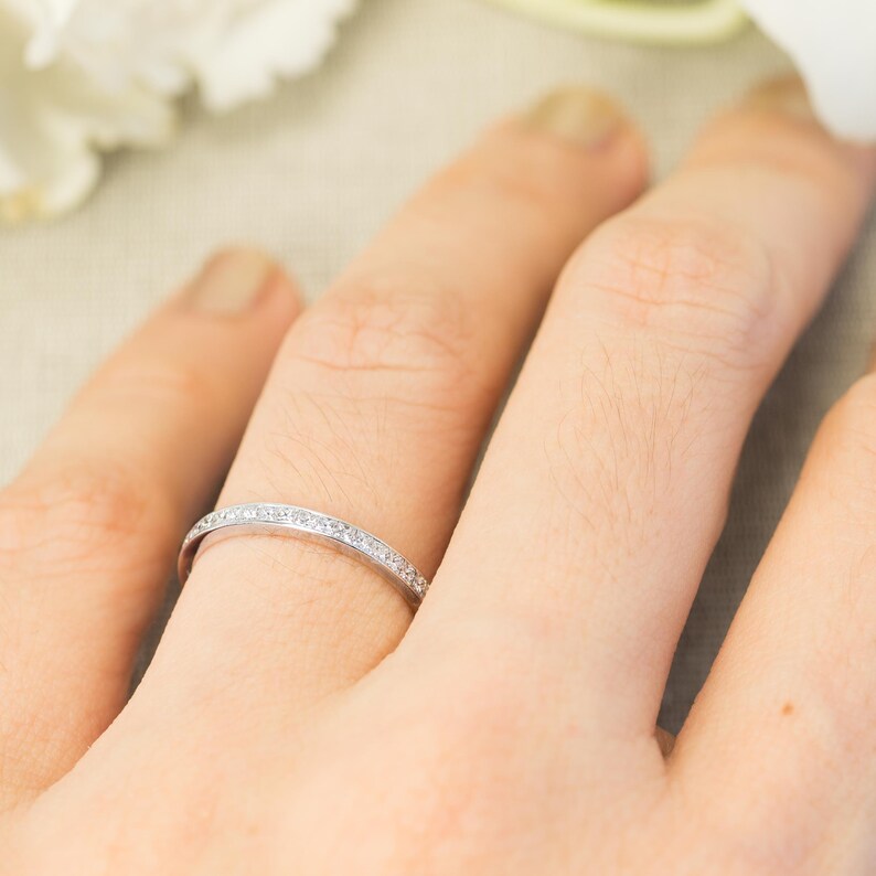 Princess cut Diamond Wedding Band/Band ring in 14K/18K solid Etsy