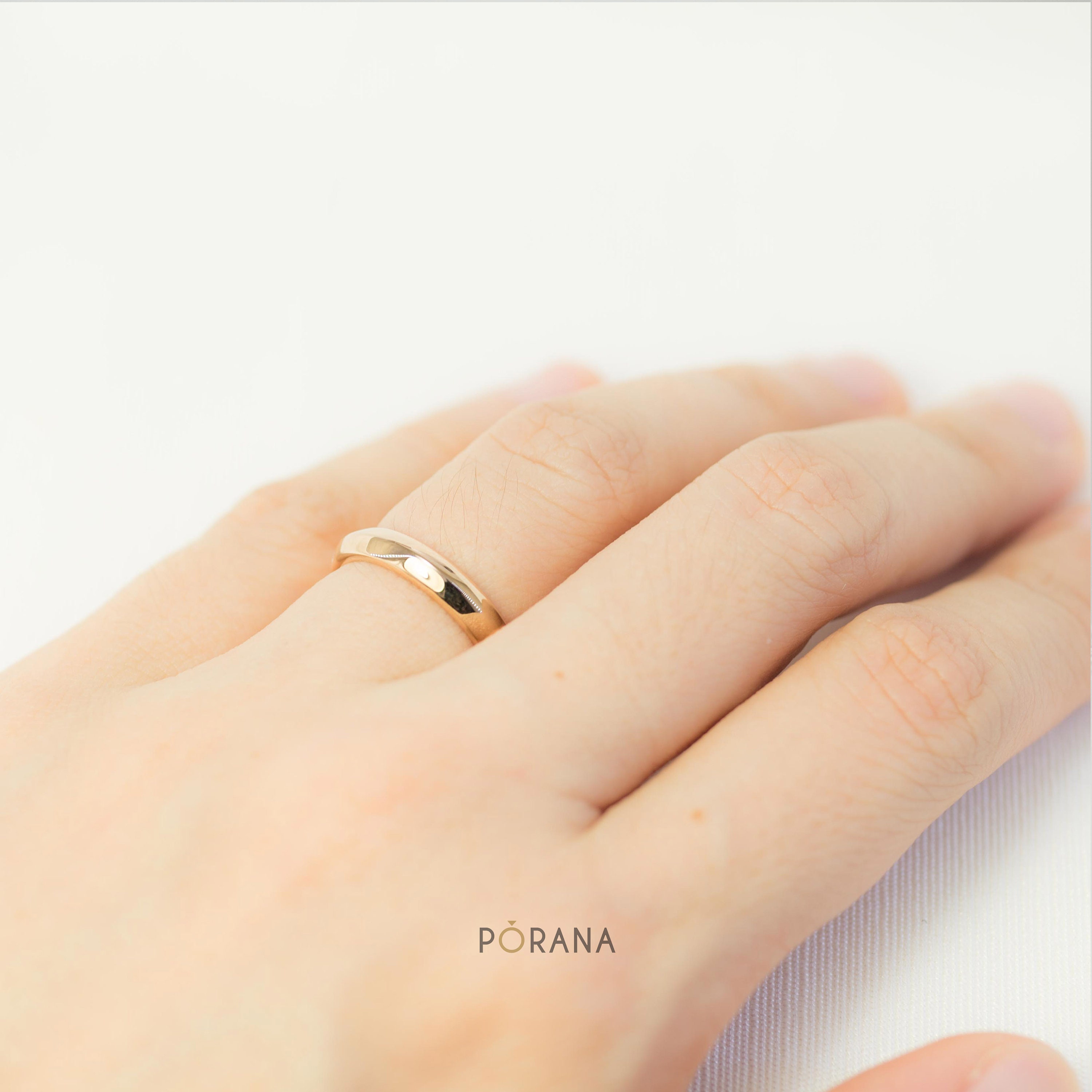 Simple Knife Edge Shape Band Ring in 14K/18K Gold and Etsy