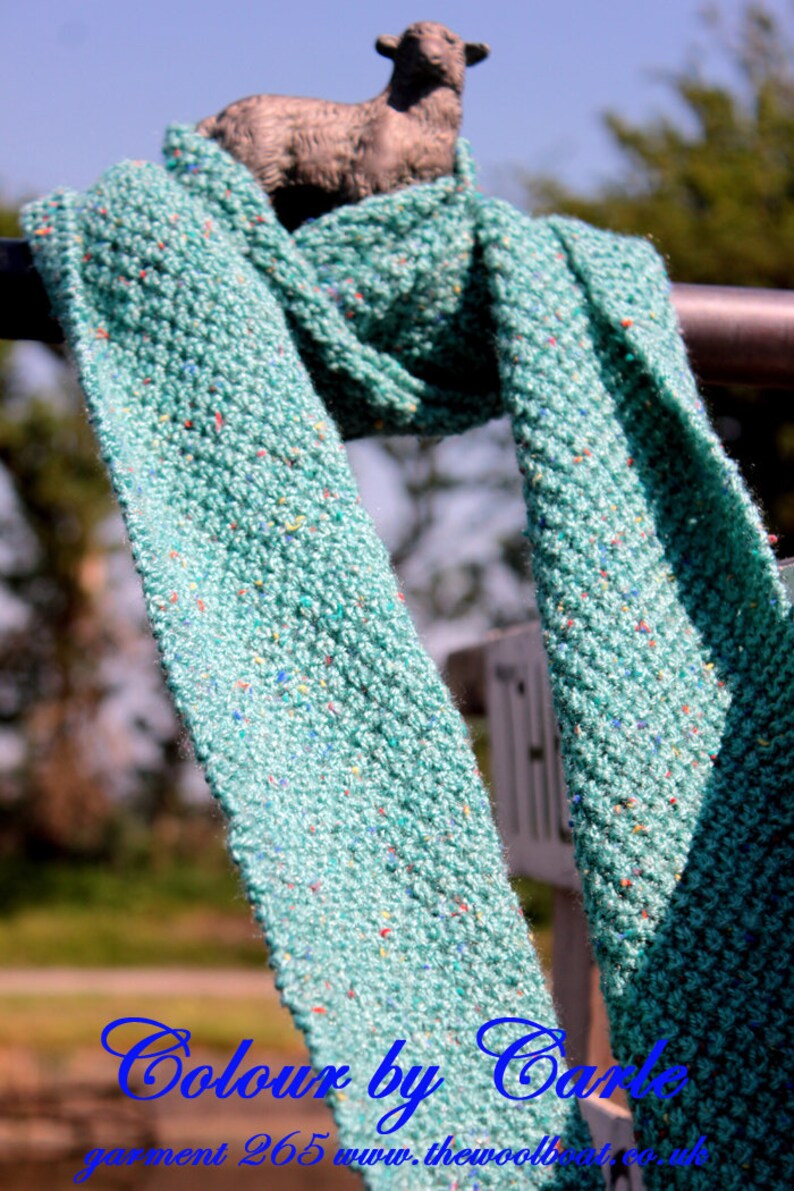 Double Moss Stitch Scarf Etsy
