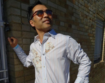 Men's Dress Shirt with Custom Applique: SMALL