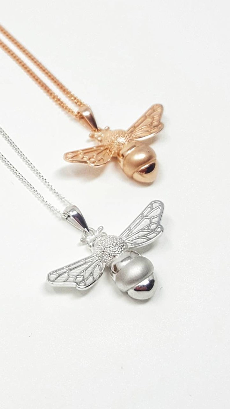 bumble bee necklace rose gold
