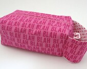 Project Bag | Knitting Bag | Knitting Project Bag | Boxy Bag | Box Bag | Sock Knitting Bag | Shawl Knitting Bag | Blah Blah Zippered Bag