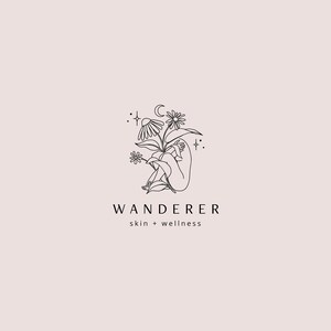 Vrouw logo - vrouwelijk logo - premade logo - premade fotografie logo - eenvoudig logo - maanlogo - mystiek logo - logo hipster - Boho-logo