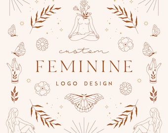 Feminine Logo - Hand Logo - Makeup Logo - Hair Stylist Logo - Custom Made Logo - Beauty Logo Design - Logo Creation - Graphic Designer