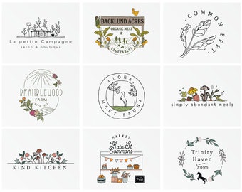 Farm logo - Food logo - Logo Design Custom for Business - Custom Logo Design - Gardening logo - Logo Branding Kit - Graphic Design Logo