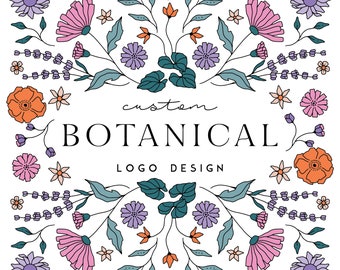 Floral Logo - Logo Branding Kit - OOAK Logo - Visual Identity - Boutique Logo Design - Watercolor Logo Design - Graphic Designer