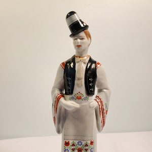 Hollohaza Hungarian Porcelain Man, Classic Costume, Hand Painted, Detail Intensive Collectable