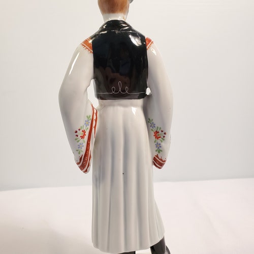 Hollohaza Hungarian Porcelain Man, Classic hot Costume, Hand Painted, Detail Intensive Collectable