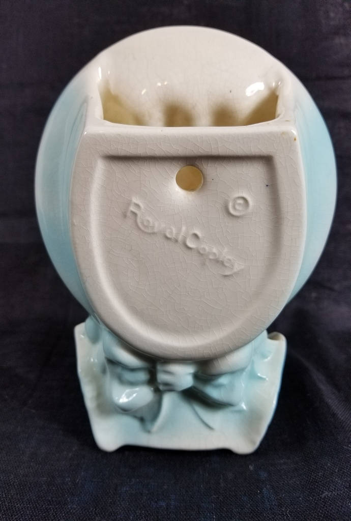 Royal Copley Wall Pocket Vase Pigtail Girl in Blue Etsy