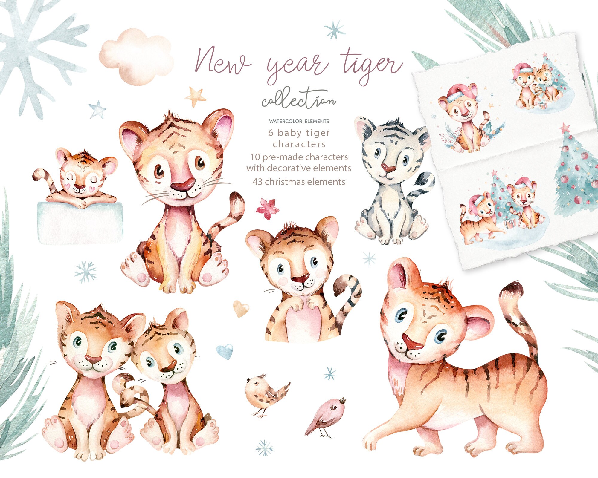 Watercolor baby Tiger. Symbol of the New year 2022. Watercolor | Etsy
