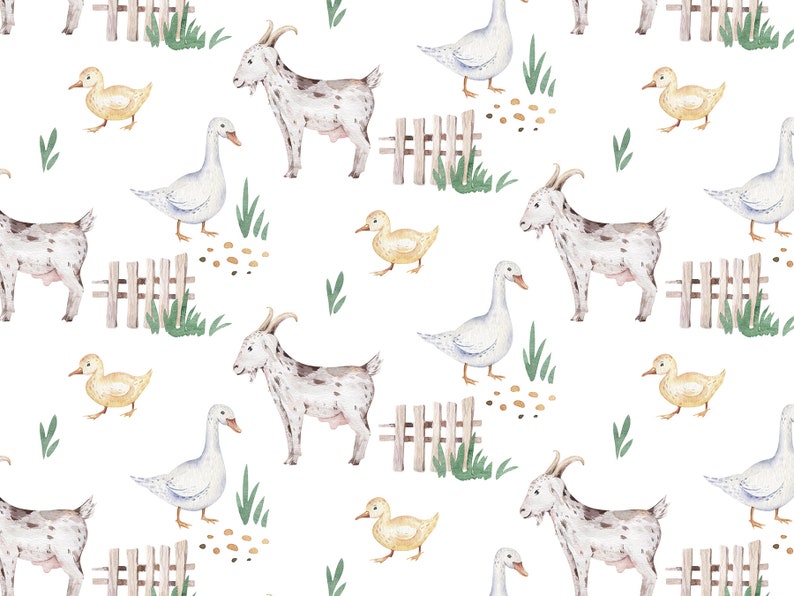 Watercolor farm animals patterns . Farms kids animal pattern | Etsy