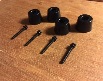 4 Rubber Feet W/Longer Screws/for Wood case Cabinets in Marantz,Pioneer,Sansui stereo receivers