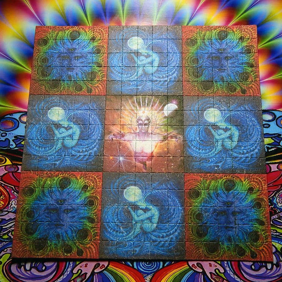 Psychedelic Blotter Art Print perforated sheet 225 hits Mad Etsy