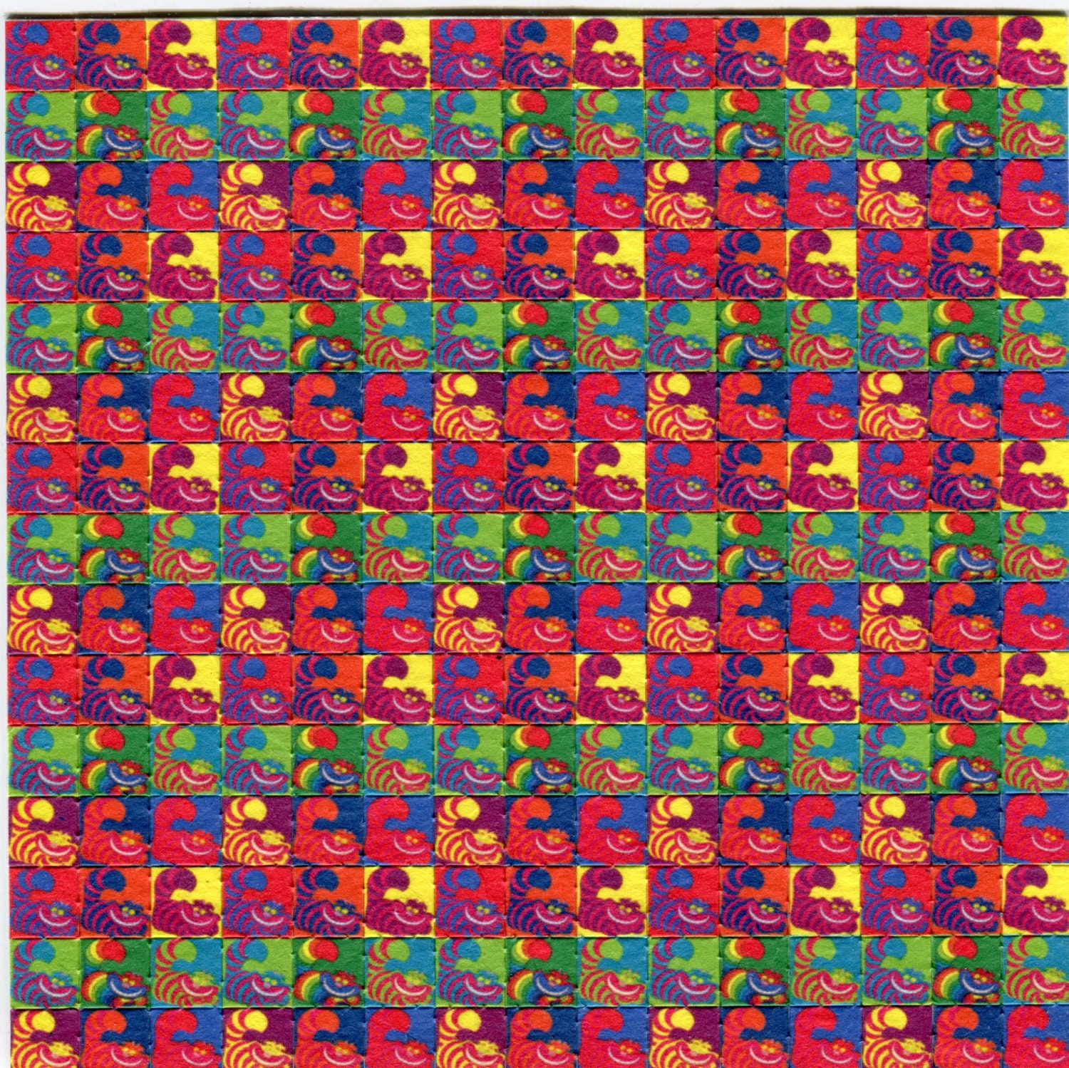 Psychedelic Blotter Art Print perforated sheet 225 hits Acid Etsy