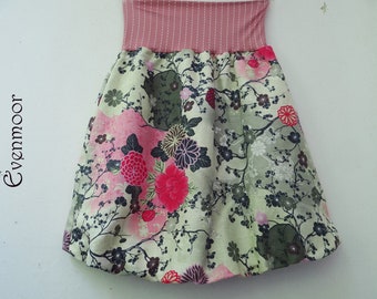 Linen skirt "Rosa" floral design Gr. 36 to 40