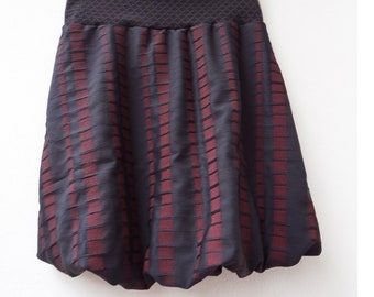 Balloon Skirt Crash Bordeaux Red Black