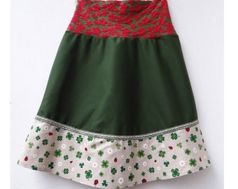 Colorful summer skirt ladybird cloverleaf