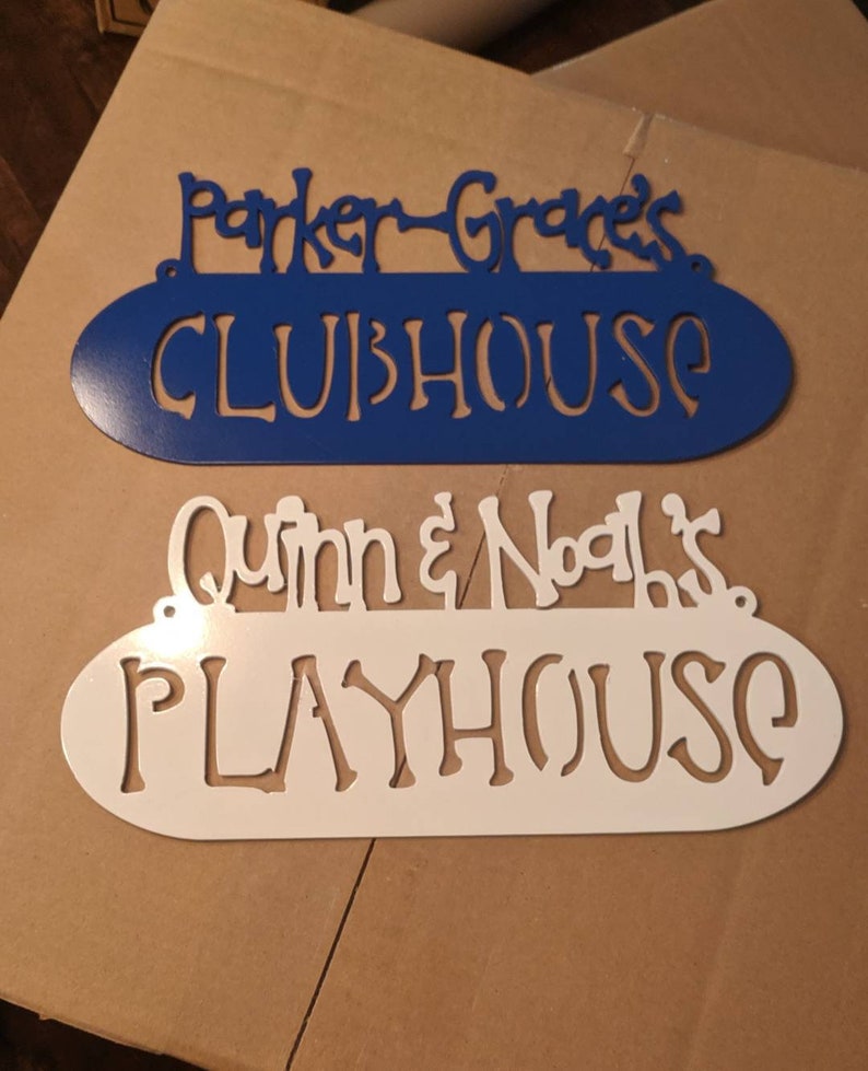 Kid's Playhouse Sign All Metal Painted Etsy