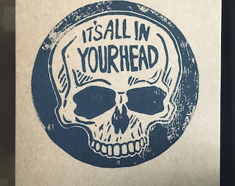 In your head, Skull, Postcard